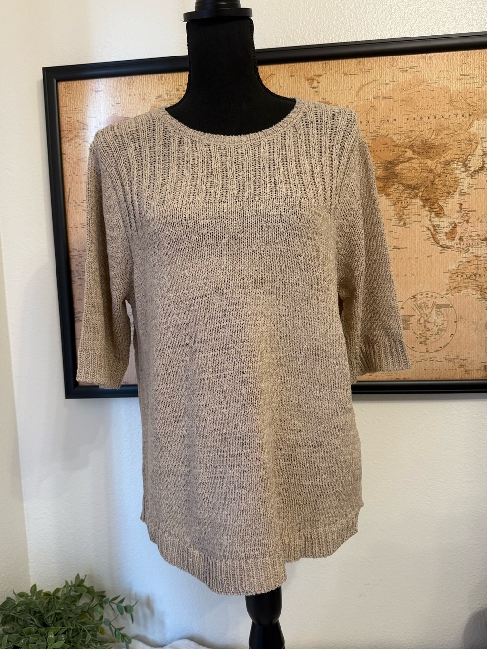 Melissa Paige short sleeve knit sweater size XL